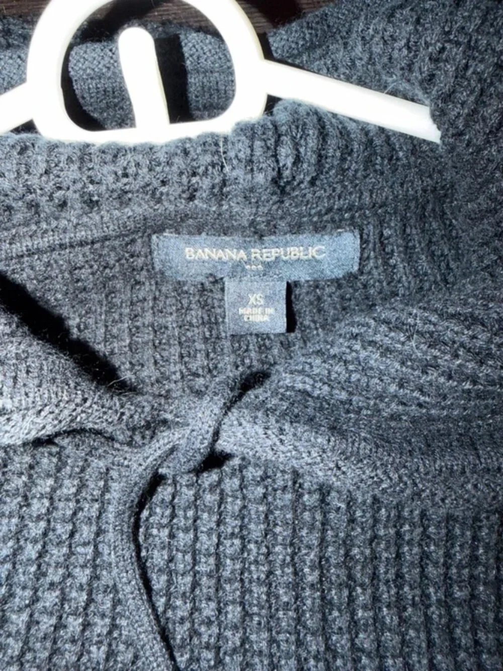 Banana Republic Black Knit Sweater Hoodie